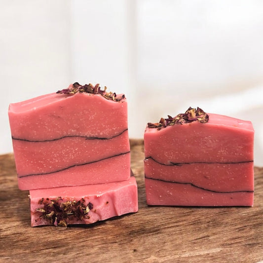 Rose clay charcoal goat milk soap