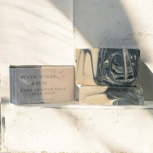 Rustic Woods and Rum goat milk soap